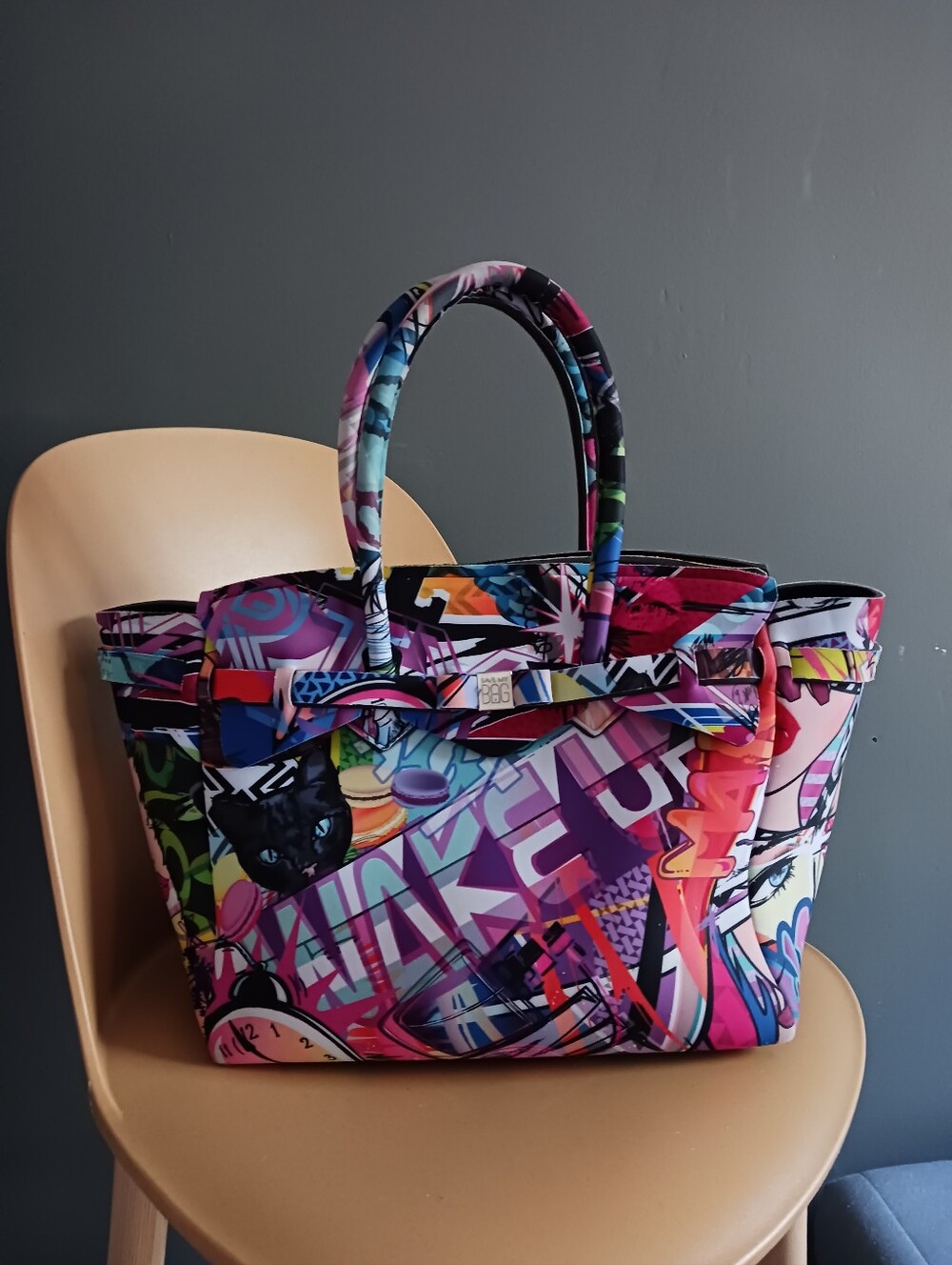 Save My Bag Neoprane Graffiti Travel, Satchel Bag, Handbag - Picture 2 of 12